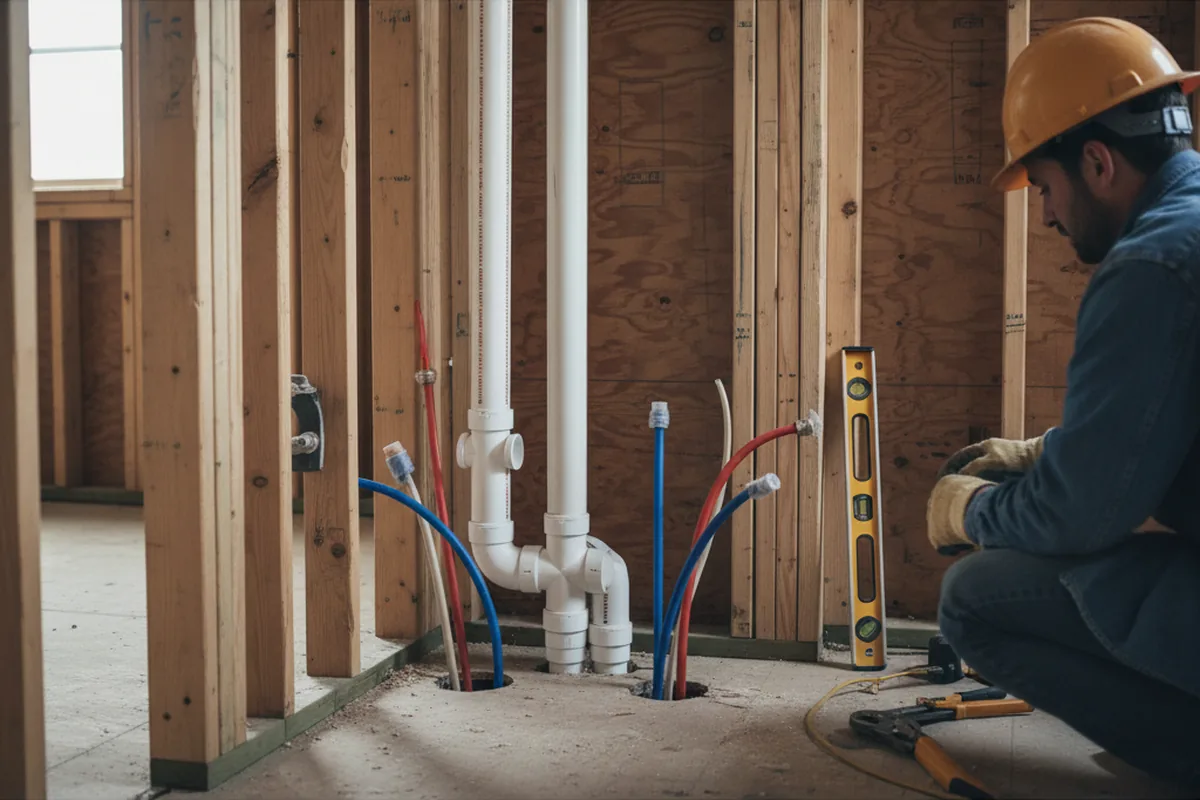 Drain and supply rough-in during Drain Cleaning in Kresgeville